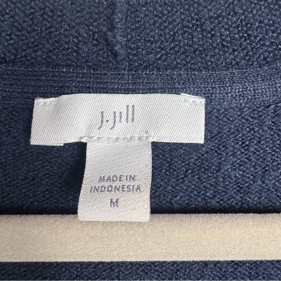 J. Jill Sweater Womens Size M Navy Blue V-Neck Cable Knit Long Sleeves Cotton bl - Picture 7 of 7